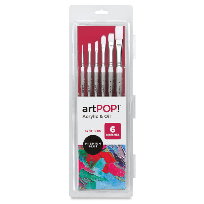 artPOP! Premium Plus Synthetic Acrylic & Oil Brush Set (Front of package)