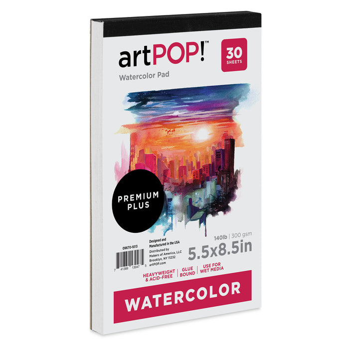 artPOP! Watercolor Pad - 5-1/2" x 8-1/2", 30 sheets, front of pad