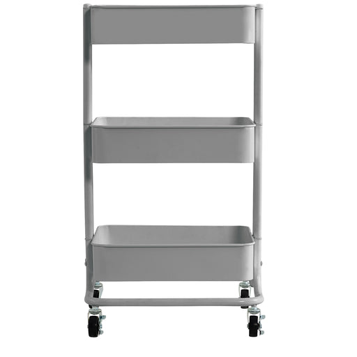 artPOP! 3-Tier Rolling Cart - Gray (Front of cart) View 2