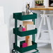 artPOP! 3-Tier Rolling Cart - Green (Cart with sample art supplies in trays)