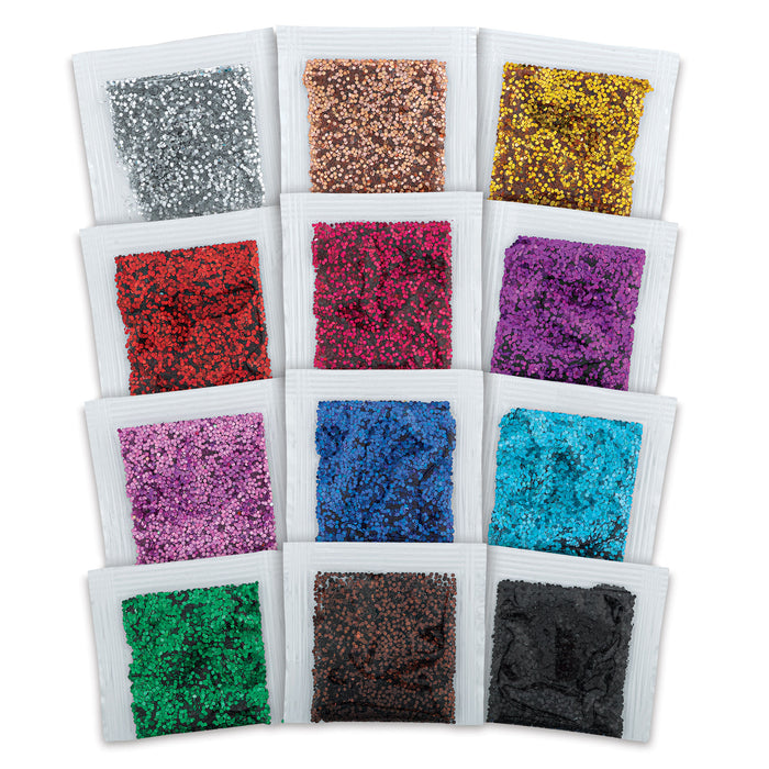 Glitter Packs - Chunky, Assorted Colors, 0.07 oz, Pkg of 12