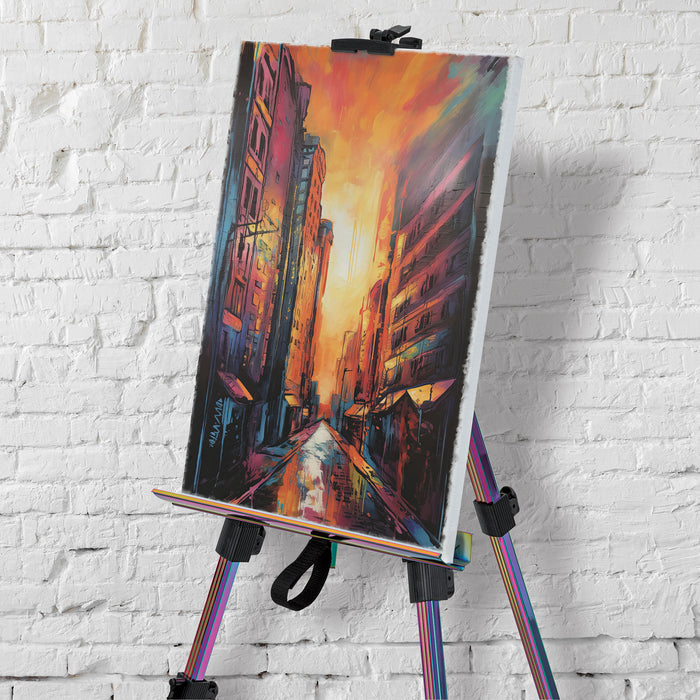 artPOP! Iridescent Tripod Floor Easel, finished artwork on easel