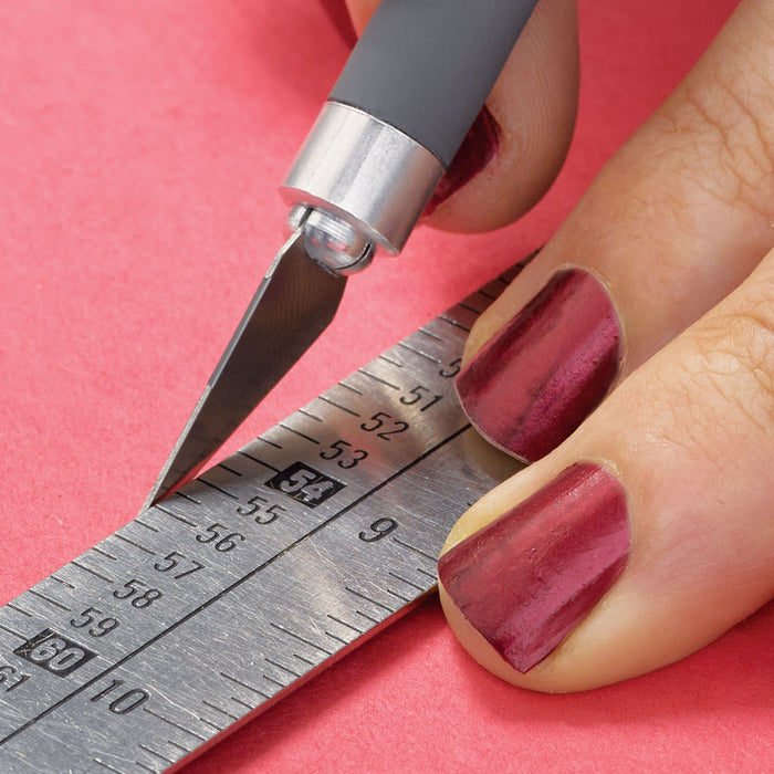 artPOP! Assorted Light Duty Blades, construction paper being cut by blade (close-up)