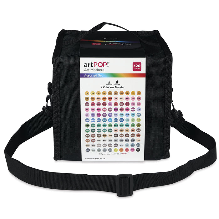 artPOP! Chisel and Brush Dual Tip Alcohol Marker Set - Set of 121, Assorted, back of packaging