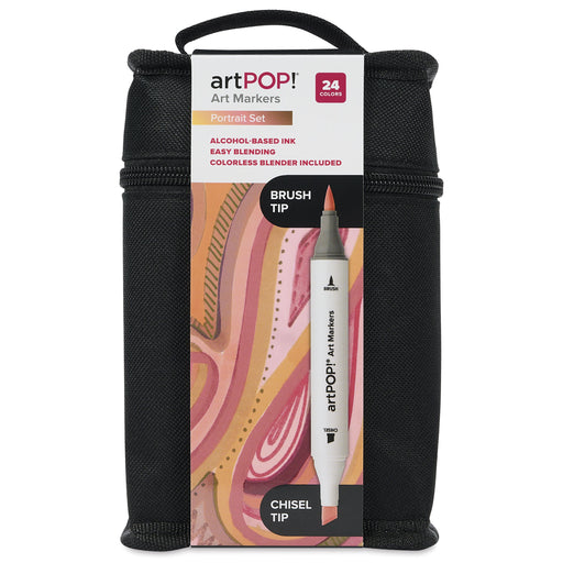 artPOP! Chisel and Brush Dual Tip Alcohol Marker Set - Set of 25, Portrait, front of packaging View 1
