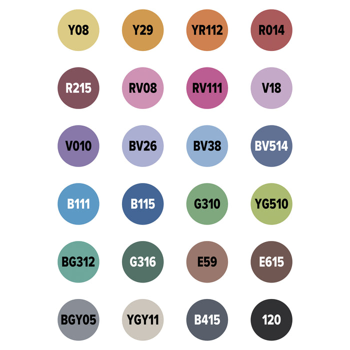 artPOP! Chisel and Brush Dual Tip Alcohol Marker Set - Set of 25, Assorted, color-codes on caps