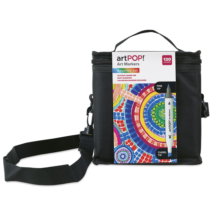 artPOP! Chisel and Fine Dual Tip Alcohol Marker Set - Set of 121, Assorted, front of packaging