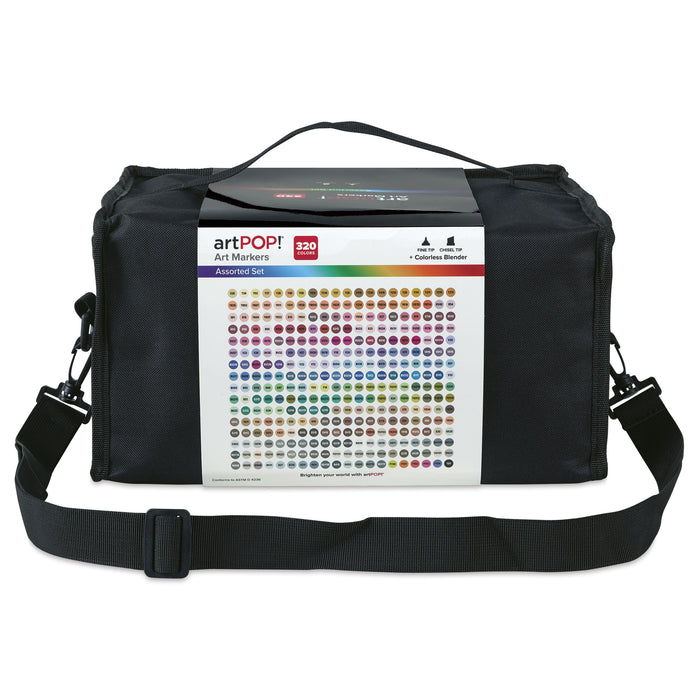 artPOP! Chisel and Fine Dual Tip Alcohol Marker Set - Set of 321, Assorted, back of packaging