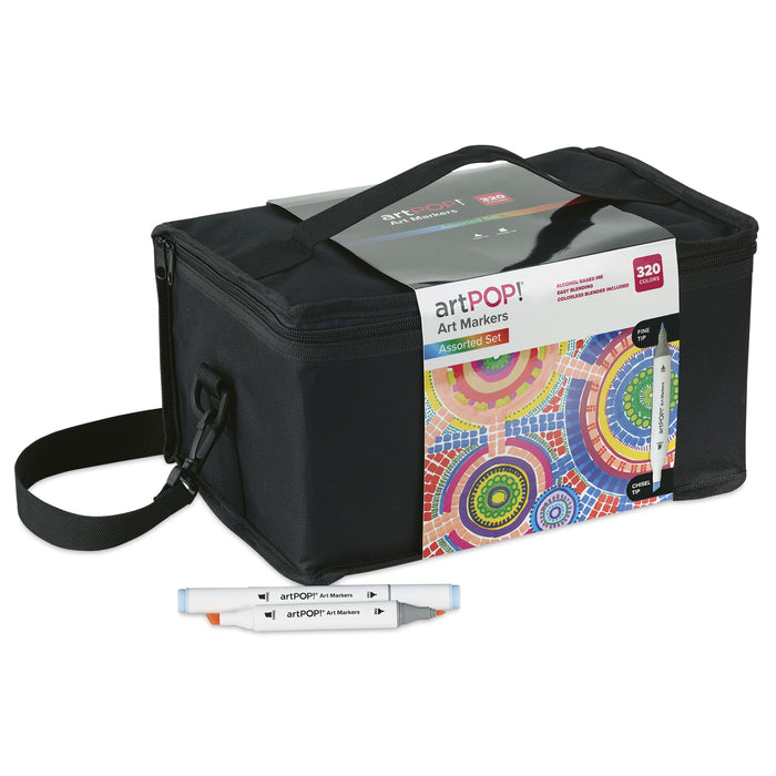 artPOP! Chisel and Fine Dual Tip Alcohol Marker Set - Set of 321, Assorted, two markers out of packaging