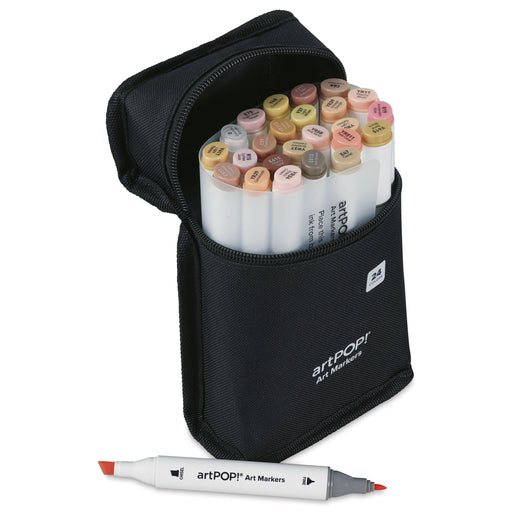 artPOP! Chisel and Fine Dual Tip Alcohol Art Marker Set - Set of 25, Portrait, marker out of packaging View 1