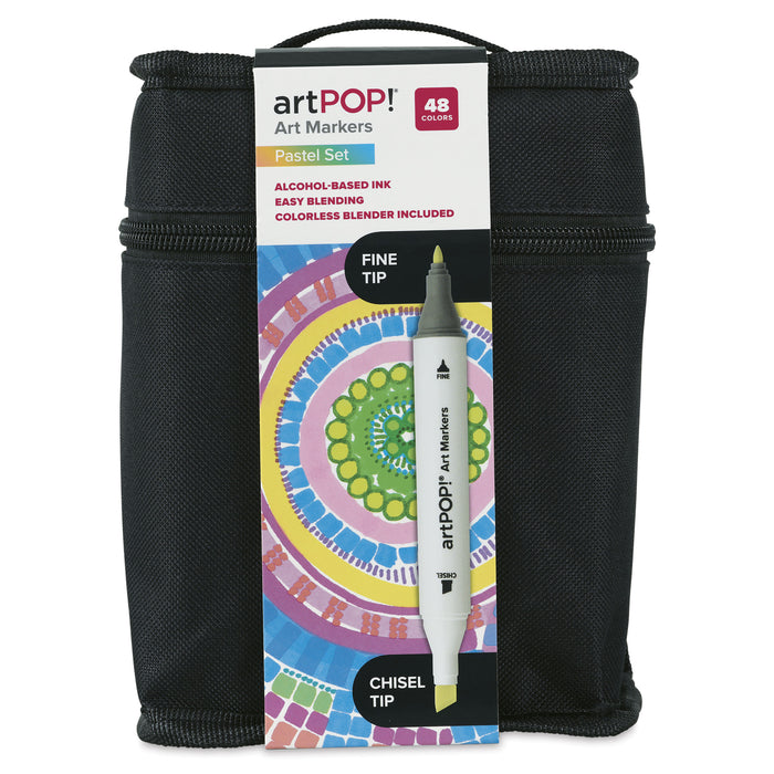 artPOP! Chisel and Fine Dual Tip Alcohol Marker Set - Set of 49, Pastel, front of packaging