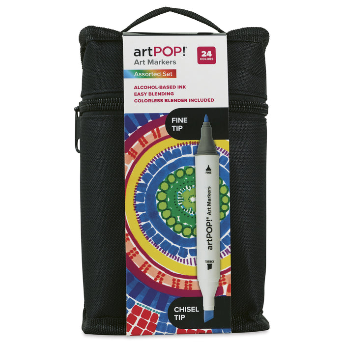 artPOP! Chisel and Fine Dual Tip Alcohol Marker Set - Set of 25, Assorted, front of packaging