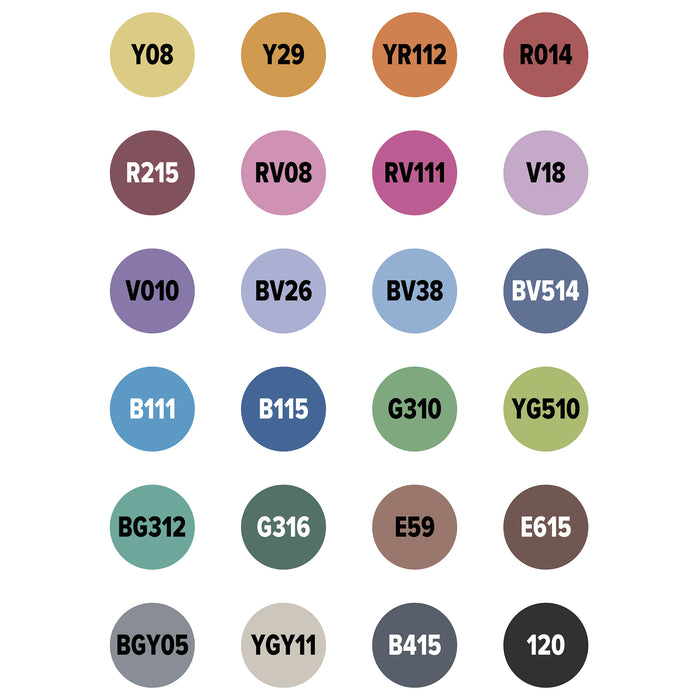 artPOP! Chisel and Fine Dual Tip Alcohol Marker Set - Set of 25, Assorted, color-codes on caps