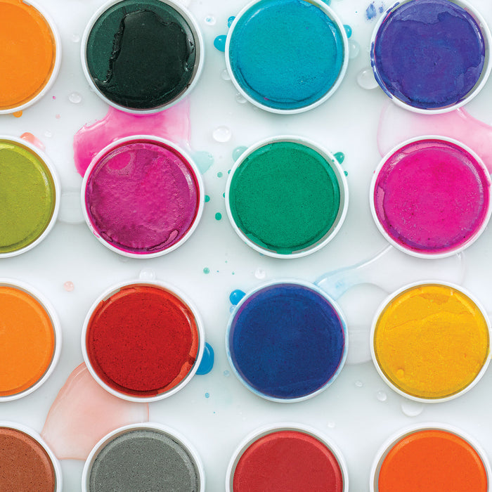 artPOP! Watercolor Kit (Close-up of moistened pressed watercolors)