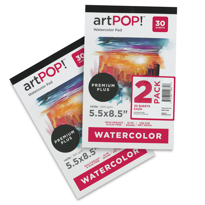 artPOP! Watercolor Pads - 5-1/2" x 8-1/2", 30 sheets, Pkg of 2