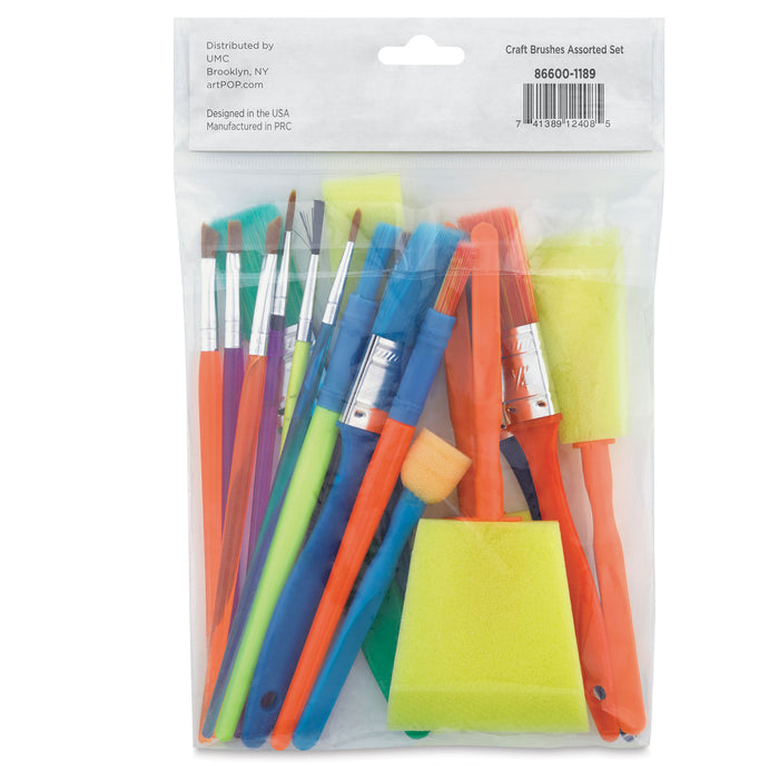 Craft Brush Assorted Set (Back of packaging)